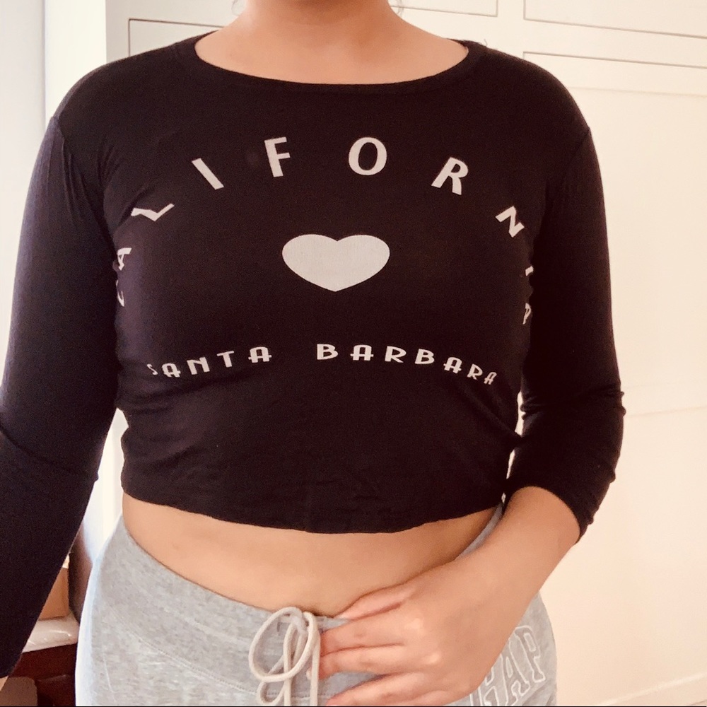 California Long sleeve Crop top Size Medium